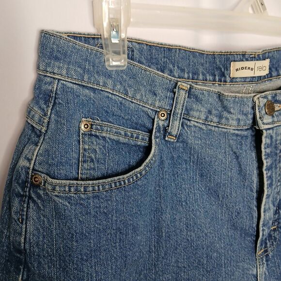 Riders by Lee Relaxed Denim Shorts Cotton Long Stretch Blue Jeans Clssic sz: 16L - Picture 3 of 6